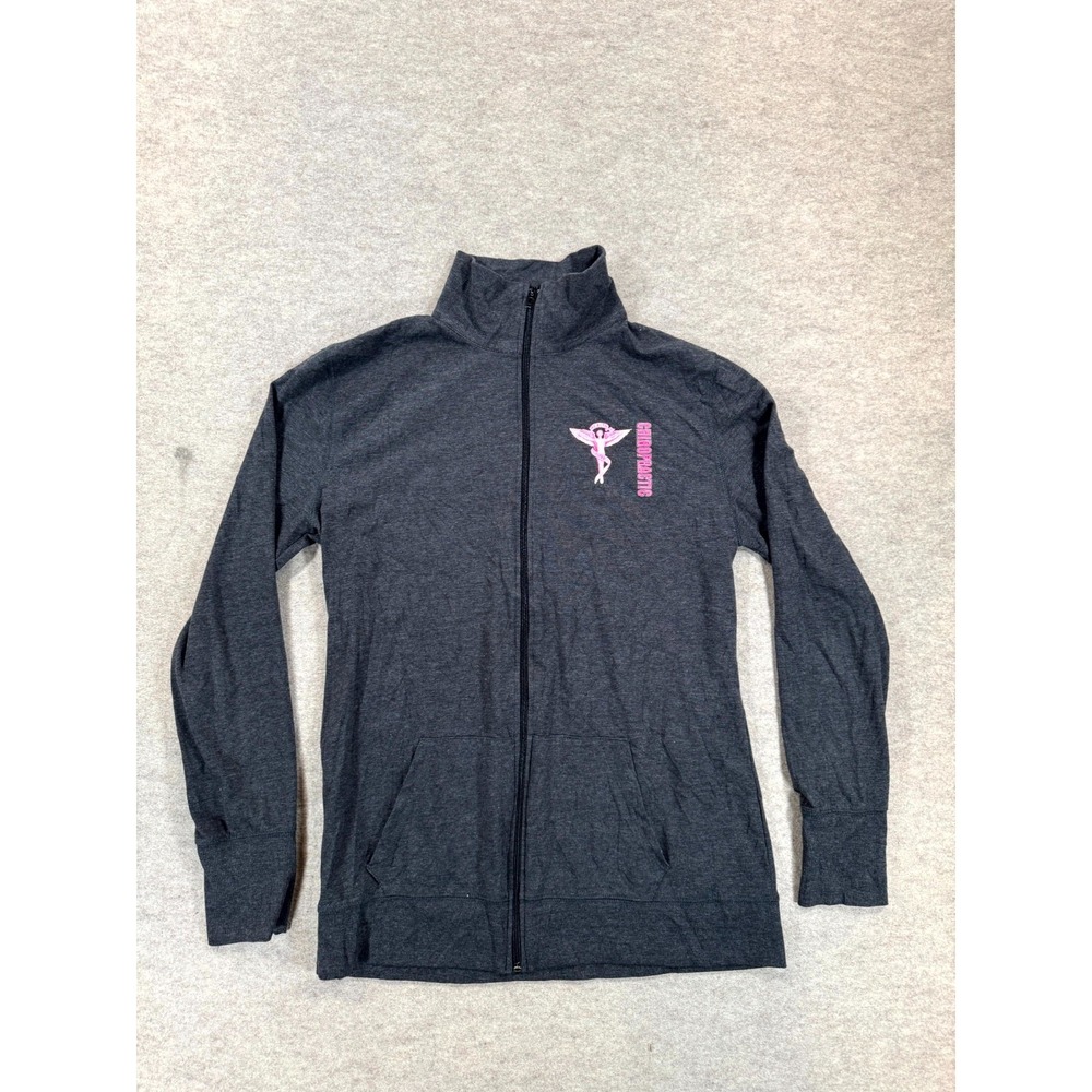 U-Trau Chiropractic Full Zip Jacket Womens XL 18-20 Gray Long Sleeve Medical